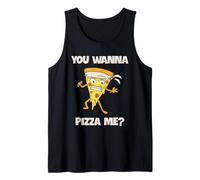 Wanna Pizza Me Funny Food Lovers Karate Fighter Tank Top