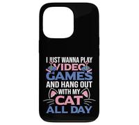 Wanna Play Video Games And Hang Out With My Cat Owner Gamer Case for iPhone 13 Pro