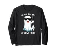 Wanna Ride My Broomstick? Halloween Sarcastic Joke Long Sleeve T-Shirt