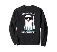 Wanna Ride My Broomstick? Halloween Sarcastic Joke Sweatshirt