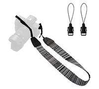 Wannabuy Camera Canvas Neck Shoulder Camera Strap with Quick Release Buckles Vintage Print Soft Colorful Camera Straps for Women Men All DSLR SLR Cameras (Black)