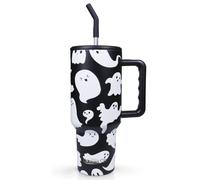 1.2L Insulated Tumbler with Handle and Straw Lid, Cute Themed Gifts for Women Girls, Halloween Ghost Travel Coffee Mug