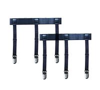 WannGe Men Shirt Stays Adjustable Elastic Shirt Garter Shirts Holder with Non-slip Locking Clamps Anti-Slip Clips, 1 Pair Straight Band Black