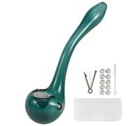 WANNTO Gandalf Glass Smoking Pipe - 17 cm Long Borosilicate Pipe with Extended Stem, Air Hole, Filter Hooks - Includes 3-in-1 Tool, Brush, Screens & Protective Storage Case (Green)