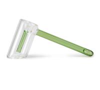 WANNTO Hammer-Shaped Mini Bong, 15.5cm Borosilicate Glass Water Pipe with Long Mouthpiece and Side Airflow, Durable Handcrafted Glass Bong