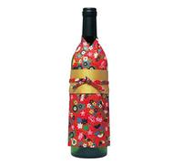 WANOKURA Kimono Bottle Cover, Made in Japan, Wine Bottle Covers, Wine Bottle Topper, Christmas, Wedding, Birthday, Travel, OTAIKO/Maple and Pine, Red)