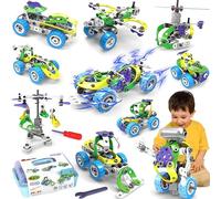 Wanonoo 10 in 1 Electric STEM Building Toys for 5 6 7 8 9 10 Year Old Boy Birthday Gift Erector Set Block STEM Kits Kid Age 4-8 5-7 6-8 8-13 Educational Construction Game Engineering Robot Activities