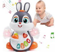 Wanonoo Baby Toys for 1 Years Old Boys Girls, Bunny Light Up Toy with Music, Crawling Toys for 6 to 12 Months, Toddler Baby Musical Toy 9 12 18 Months, Sensory Toy 1st First Birthday Gifts Kid Age 1 2