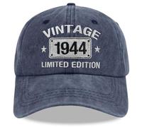 Wanpcaiy Vintage 1944 1943 1942 1941 1940 1939 1938 1937 1936 1935 Limited Edition Adjustable Embroidered Baseball Cap, Navy, One Size