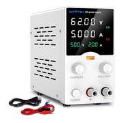 WANPTEK DC Power Supply 0-62V 0-5A, Variable Bench Power Supply with Encoder Knobs, USB Fast Charging Port with Output Current Display, 4-Digit LED Screen for Lab, DIY Electronics, Repairs