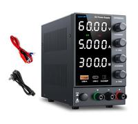 WANPTEK POWER DC Power Supply Variable 0-60V 0-5A, Bench Power Supply Adjustable with OCP Protection/USB-A & Type-C Fast Charge/Encoder Corase & Fine Knob/High Precision 4-Digit Display