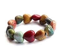 Wansan Ceramic Bracelet Colorful Elastic Handmade Simple Ethnic Style Hand Chain Heart