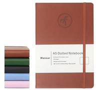 WANSAR Dotted Notebook A5 - Elegant Hardcover - 100 GSM Ink Proof Paper with 192 Pages - 8.3-5.5 inches -A5 Bullet Dotted Journal is Perfect for Sketching, doodling & Notes Keeping (Brown)