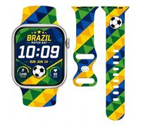 WANSENCE 2026 Brazil Soccer-Themed Silicone Band Compatible with Apple Watch 38mm 40mm 41mm 42mm 44mm 45mm 46mm 49mm, Brazil-Inspired Colors Sport Replacement Strap for All Series, Men Women