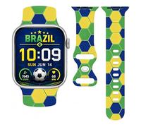 WANSENCE 2026 Brazil Soccer-Themed Silicone Band Compatible with Apple Watch 38mm 40mm 41mm 42mm 44mm 45mm 46mm 49mm, Brazil-Inspired Colors Sport Replacement Strap for All Series, Men Women