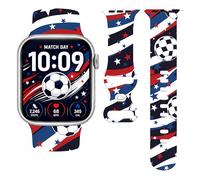 WANSENCE 2026 Soccer-Themed Watch Band Patriotic Silicone Sport Bands Compatible with Apple Watch 38mm 40mm 41mm 42mm 44mm 45mm 46mm 49mm, Replacement Bands Strap Compatible with All Series
