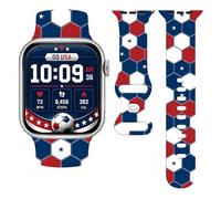 WANSENCE 2026 Soccer-Themed Watch Band Patriotic Silicone Sport Bands Compatible with Apple Watch 38mm 40mm 41mm 42mm 44mm 45mm 46mm 49mm, Replacement Bands Strap Compatible with All Series