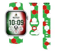 WANSENCE 2026 Soccer-Themed Watch Band Patriotic Silicone Sport Bands Compatible with Apple Watch 38mm 40mm 41mm 42mm 44mm 45mm 46mm 49mm, Replacement Bands Strap Compatible with All Series