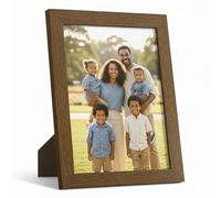 WANSHA HOME 6x4 Inch Dark Oak Picture Frames (15.2x10.1 cm) Flat Poster Frame - Clear Acrylic Poster Display with MDF Wooden - Portrait/Panoramic - Wall Mount Hooks & Tabletop Stand 6"x4"