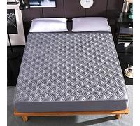 WANSHIOK Breathable Top Mattress Protector, Solid Color Bed Mattresses Non-Slip Thicken Cotton Bed Sheet Dust Cover Babies, Women, Pets, The Elderly,Gray,100 * 200CM