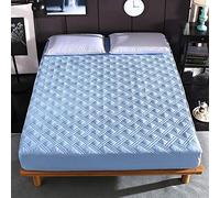 WANSHIOK Breathable Top Mattress Protector, Solid Color Bed Mattresses Non-Slip Thicken Cotton Bed Sheet Dust Cover Babies, Women, Pets, The Elderly,Blue,180 * 220CM