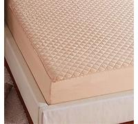 WANSHIOK Breathable Top Mattress Protector, Solid Color Bed Mattresses Polyester Fiber Brushed Embossed Material Bed Sheet Dust Cover Babies, Women, Pets, The Elderly,Camel,120 * 200CM