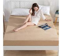 WANSHIOK Mattress Protector, Mattress Protector Cotton Terry Fabric Six Sides All Inclusive Waterproof Non-Slip Bed Pads Cover Breathable/Machine Washable,Camel-150x200+25cm(59x79+10in)