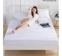 WANSHIOK Mattress Protector, Mattress Protector Cotton Terry Fabric Six Sides All Inclusive Waterproof Non-Slip Bed Pads Cover Breathable/Machine Washable,White-150x200+20cm(59x79+8in)