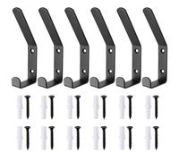 Wanshixiang 6-Piece Wall Coat Rack with soundproofing Panels and Contemporary Double Hooks for Hanging on The Wall, Mounted with Screws Suitable for Hanging Clothes, Hats, Bags, Cups, and Keys