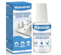Wansiven Tile Paint, Enamel Touch Up Paint 30ml, Easy and Quick Drying Gloss Finish Bathroom Repair Paint Suitable for Kitchen (White-30ml-1pack)