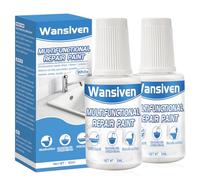 Wansiven Tile Paint, Enamel Touch Up Pen 30ml, Easy and Quick Drying Gloss Finish Bathroom Repair Paint Suitable for Kitchen, Bathroom, Fridge, Shower, Sink (White-2pack)