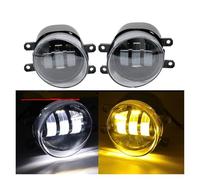 WANSONGHUI Car Front Foglight For Toyota For Avensis T25 T250 Facelift 2006 2007 2008 2009 LED Fog Lamp Car Angel Eye DRL Daytime Running Lights Cut-Line Lens automotive fog lamp(White and Yellow)