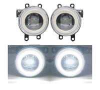 WANSONGHUI Car Front Foglight For Toyota For Avensis T25 T250 Facelift 2006 2007 2008 2009 LED Fog Lamp Car Angel Eye DRL Daytime Running Lights Cut-Line Lens automotive fog lamp(White Angel Eye DRL)