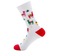 Wansruee Christmas Socks For Men,Men's Cottton Xmas Socks Gifts Santa (A5 Deers White)