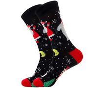 Wansruee Christmas Socks For Men,Men's Cottton Xmas Socks Gifts Santa (B2 Santa Night)