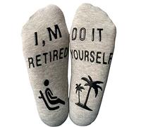 Wansruee ”DO IT YOURSELF, I'M RETIRED“ Socks Funny Novelty Socks (Grey)