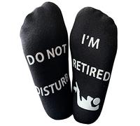 Wansruee ' DO NOT DISTURB, I'M RETIRED ' Socks Funny Novelty Socks Gifts (Black)