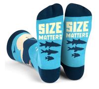 Wansruee Fishing Theme Funny Socks Funny Novelty Calf Size Matters Letters Print Socks Gifts Presents For Men Husband Grandpa Dad
