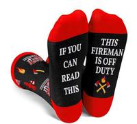 Wansruee ‘If You Can Read This,This Nurse/Teacher Is Off Duty' Socks Funny Novelty Socks Gifts Presents For Nurse Teacher (Fireman)