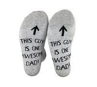 Wansruee ‘This Guy Is One Awesome Dad/Grandad' Socks Funny Novelty Socks For Dad Grandad (Grey)
