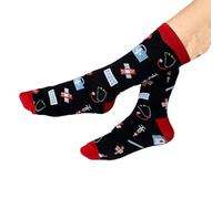 Wansruee Unisex Doctor Nurse Hospital Theme Socks Funny Novelty Calf Socks Gifts Presents For Men Women (Black)