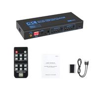 WANSUPYIN 4 In 2 Out HDMI Matrix Switcher Splitter with Optical and 3.5mm Audio Output, 4K HDMI Matrix Switch Support ARC EDID