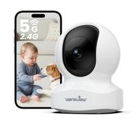 wansview 5GHz Indoor Pet Camera, Dog Camera - 5MP Camera House Security, Q5 | Dual-band WiFi, APP Control, Real-time Motion Alert, 2-Way Audio, IR Night Vision, Pan/Tilt, TF Card Storage, 24//7 Recording
