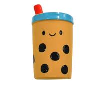 WANT CHEW Latex Dog Squeaky Chew Toys, Bubble Milk Tea 4.8"