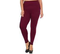 Want Clothing Ladies Plus Size Stretch FIT HIGH Waist Warm Winter Fleece Lined Leggings - Black Charcoal Mocha Khaki Navy Wine Rust - 2XL - 5XL (Wine - 4XL-5XL)