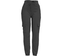 Want Clothing Womens Cargo Combat Stretch Casual Trousers Joggers Black Navy Khaki Rust Grey UK Size 8 10 12 14 (UK, Numeric, 12, Regular, Regular, Black)