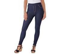 Want Clothing Women's High Waist Denim Jean Look Leggings Seamless Stretch Slimming Effect Leggings (UK, Alpha, M, L, Regular, Regular, Navy Blue)