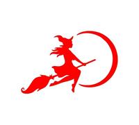 Want to Fly Up and Shoulder to Shoulder with The Moon, I'm Not A Witch I'm Free Fun Car Sticker Vinyl Decal Sticker(Red,50X32.5CM)