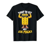 Want To See My Six Pack Block Building Brick Builder Funny T-Shirt