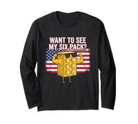 Want to See My Six Pack Tshirt Bricks Builder American Flag Long Sleeve T-Shirt